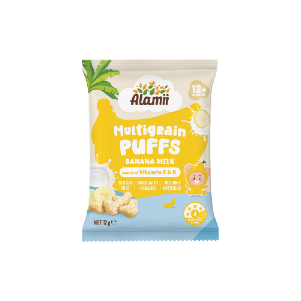 Alamii Multigrain Puffs – Banana Milk 12g