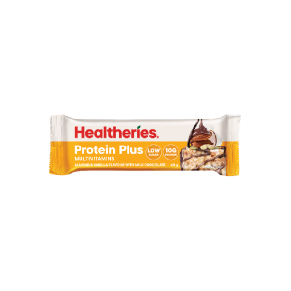 Healtheries Protein Plus Almond & Vanilla Flavour with Milk Chocolate 40g