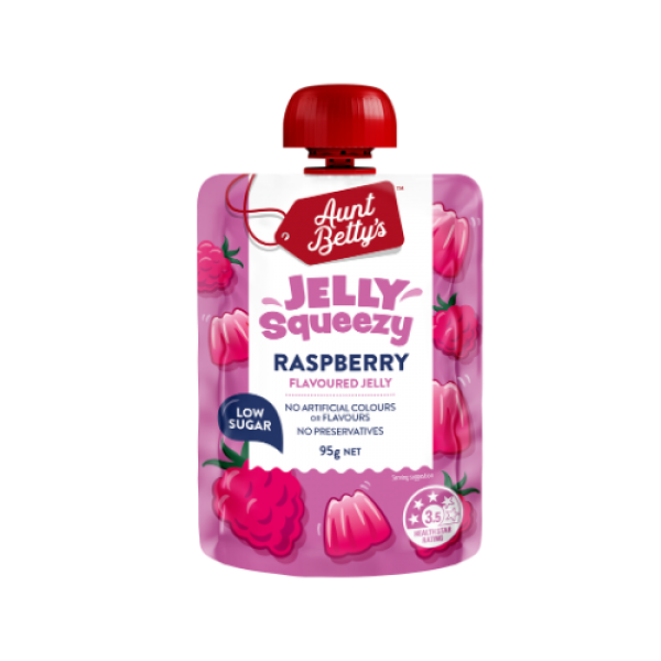Aunt Betty’s Raspberry Flavoured Jelly Squeezy 95g