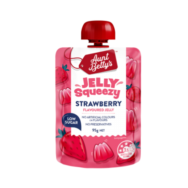 Aunt Betty’s Strawberry Flavoured Jelly Squeezy 95g