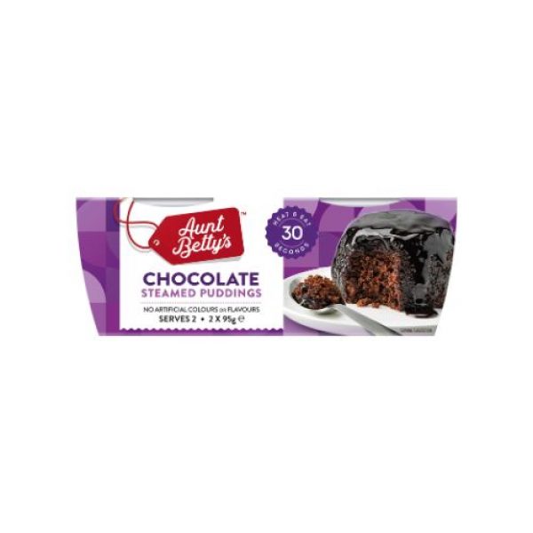 Aunt Betty’s Chocolate Steamed Puddings 2 x 95g