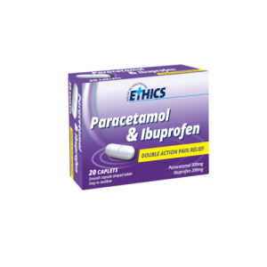 ETHICS Paracetamol 500mg & Ibuprofen 200mg Double Action Pain Relief Caplets