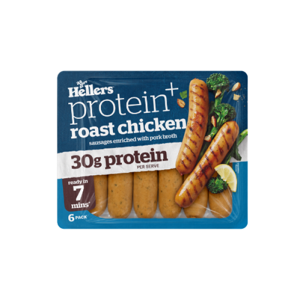 Hellers Protein+ Roast Chicken Sausages 450g