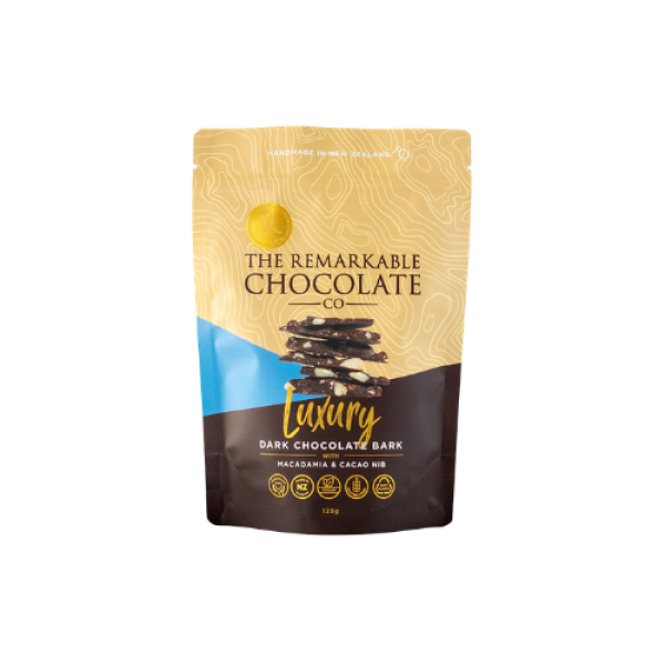 The Remarkable Chocolate Co. Macadamia & Cacao Nib Chocolate Bark 125g