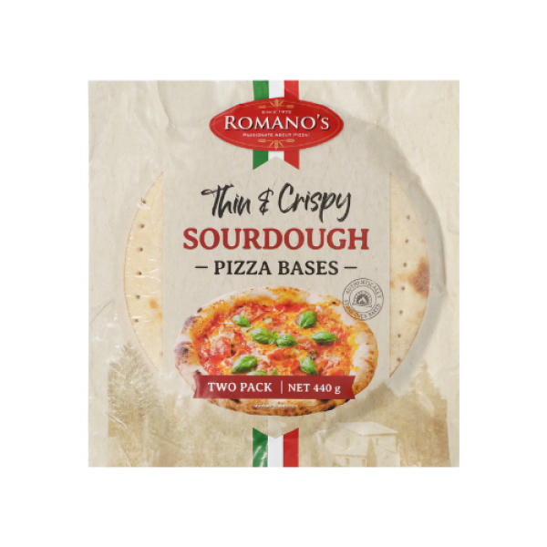 Romanos Thin & Crispy Sourdough Pizza Bases 2pk