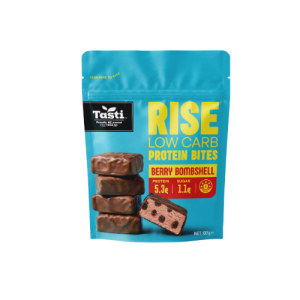 Tasti Rise low Cab Protein Bites – Berry Bombshell