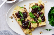 Melted Brie, Chunky Pickle and Rocket Ryvita
