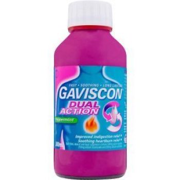 gaviscon antacid liquid dual action peppermint before meals