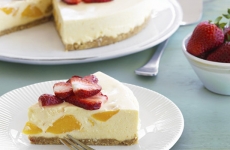 Easy No-Bake Peach Cheesecake