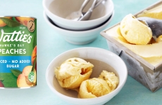 No-Churn Homemade Peach & Passionfruit Ice Cream