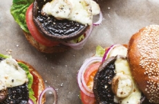 Meat-Free Portabello Mushroom Cheeseburger